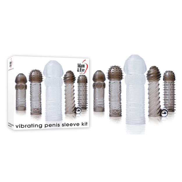 Picture of VIBRATING PENIS SLEEVE KIT CLEAR SMOKE