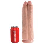 Picture of King Cock 11" Two Cocks One Hole - Flesh