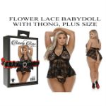 Picture of FLOWER LACE BABYDOLL WITH THONG, PLUS SIZE