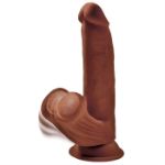Picture of 8" Triple Density Cock W/Swinging Balls - Brown