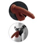 Picture of 8" Triple Density Cock W/Swinging Balls - Brown