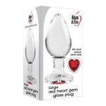 Picture of Red Heart Gem Glass Plug - Large