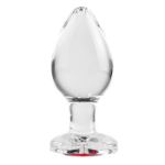 Picture of Red Heart Gem Glass Plug - Large