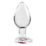 Picture of Red Heart Gem Glass Plug - Large