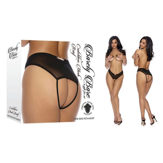 Picture of CROTCHLESS MESH BRIEF BLACK