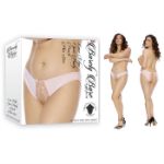 Image de Lace Edge Open Panty - Plus Size - Peach